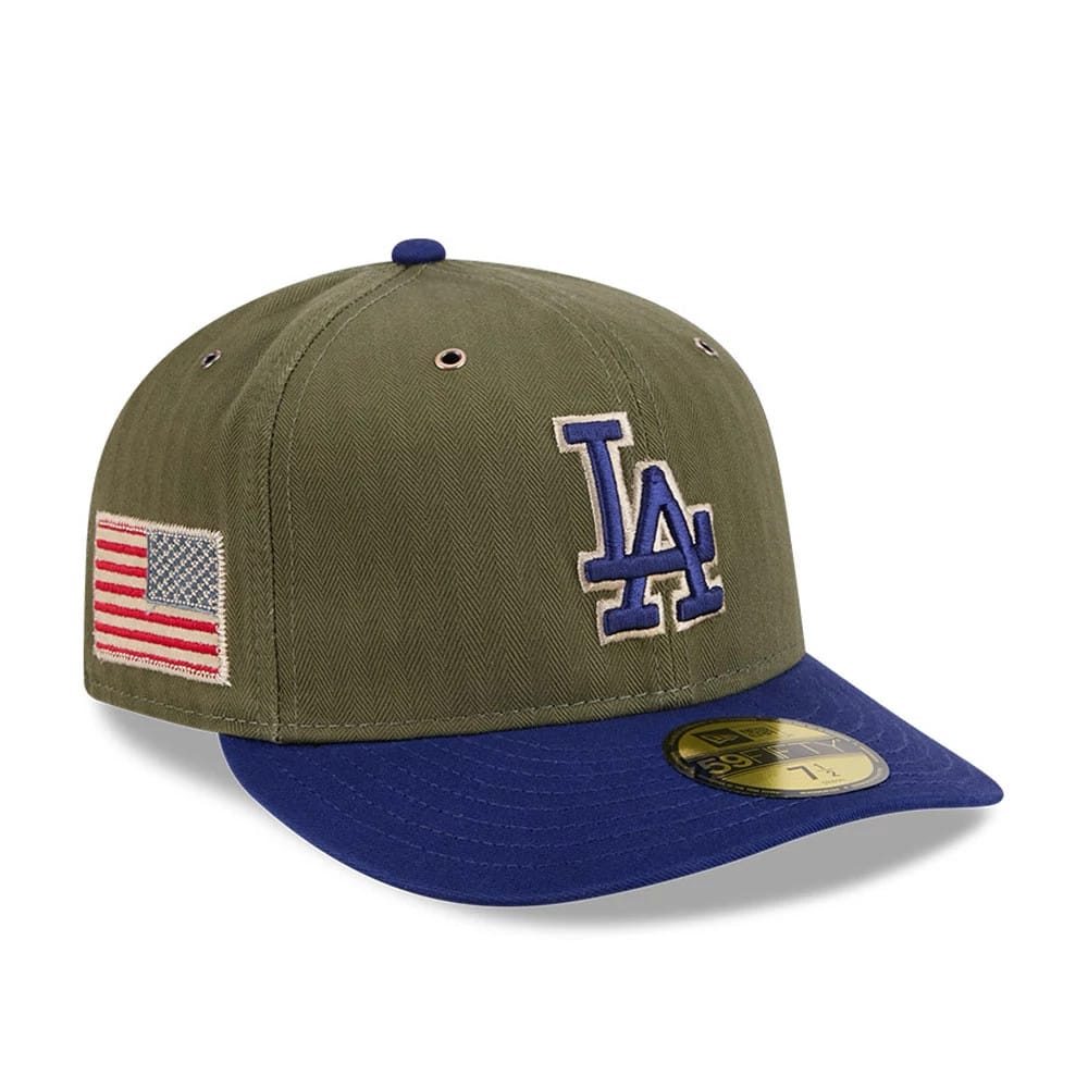 Pictured is this MLB American Herringbone LA Dodgers 59FIFTY Fitted cap in green. 1