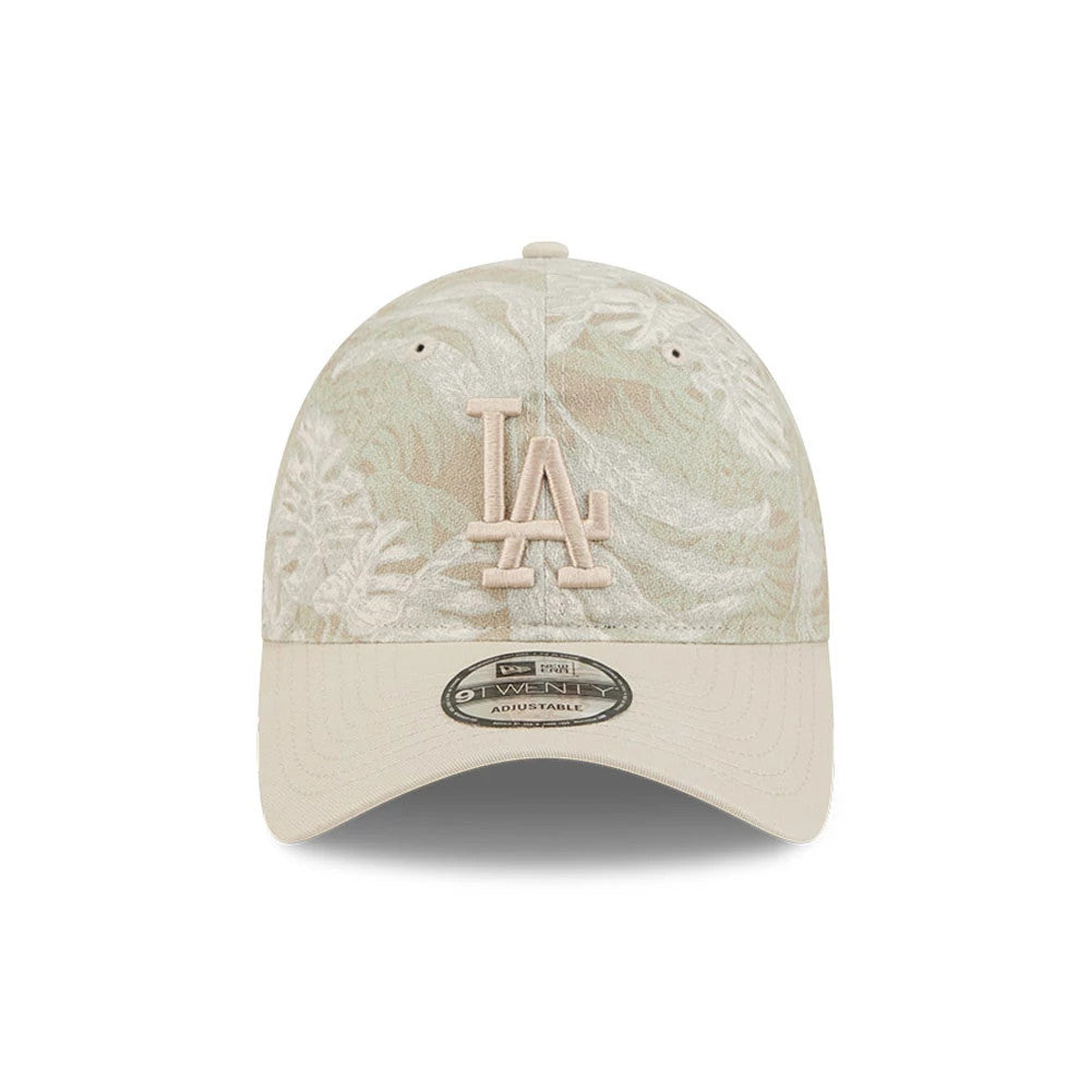Pictured is this MLB Leafy Palm LA Dodgers 9TWENTY Adjustable cap in light beige. 3
