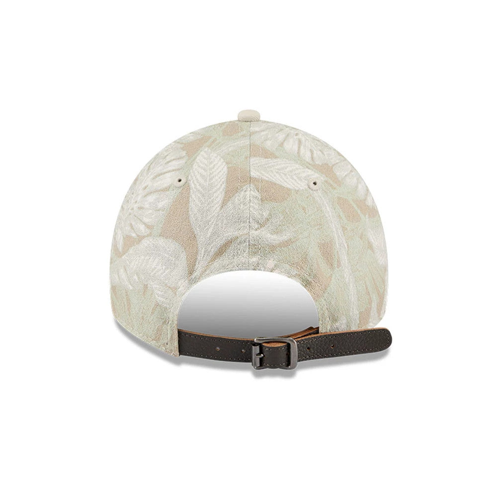 Pictured is this New Era Leafy Palm 9TWENTY Adjustable cap in light beige. 2