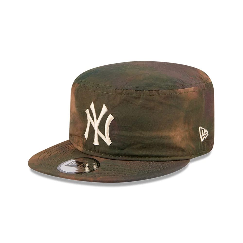 Pictured is this MLB Nylon Wash Dye New York Yankees Painter cap in open green. 1