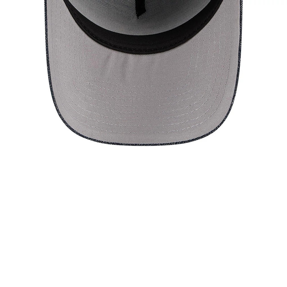 Pictured is this MLB Quickstrike Herringbone Denim New York Mets 59FORTY A-Frame Fitted cap in navy. 2