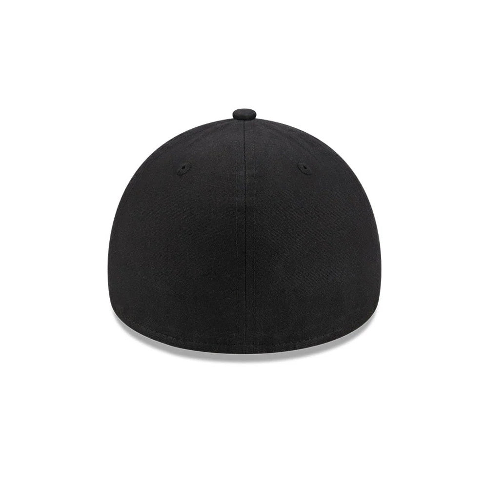 Pictured is this NBA Hardwood Classic Waxy Canvas LA Lakers 59FORTY A-Frame Fitted cap in black. 7