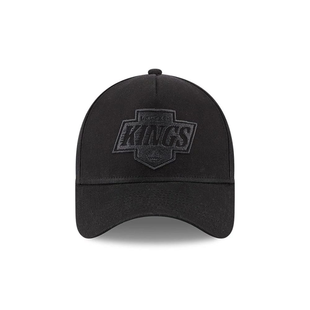 Pictured is this NHL Quickstrike Waxy Canvas LA Kings 59FORTY A-Frame Fitted cap in black. 2