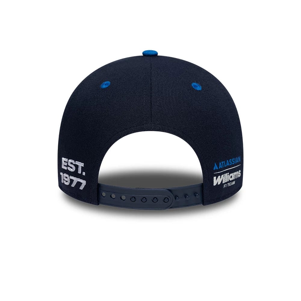 Pictured is this Atlassian Williams F1 Team Launch 9FORTY M-Crown Adjustable cap in navy. 6