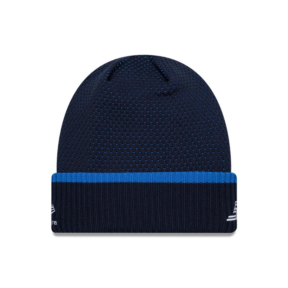 Pictured is this Atlassian Williams F1 Team Carlos Sainz Cuff Knit Beanie hat in navy. 2