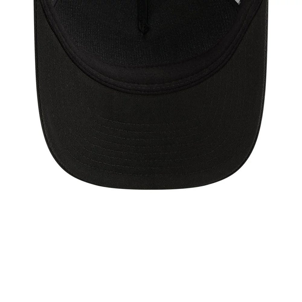 Pictured is this Womens NFL Las Vegas Raiders 9FORTY M-Crown A-Frame Trucker cap in black. 7