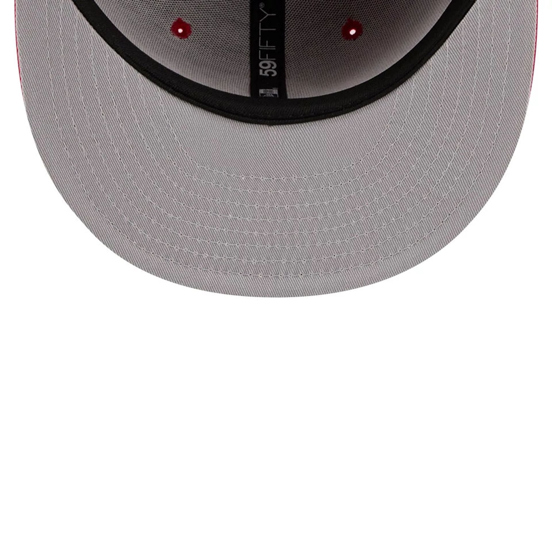 Pictured is this MLB All Star Game Philadelphia Phillies 59FIFTY Fitted cap in red. 2