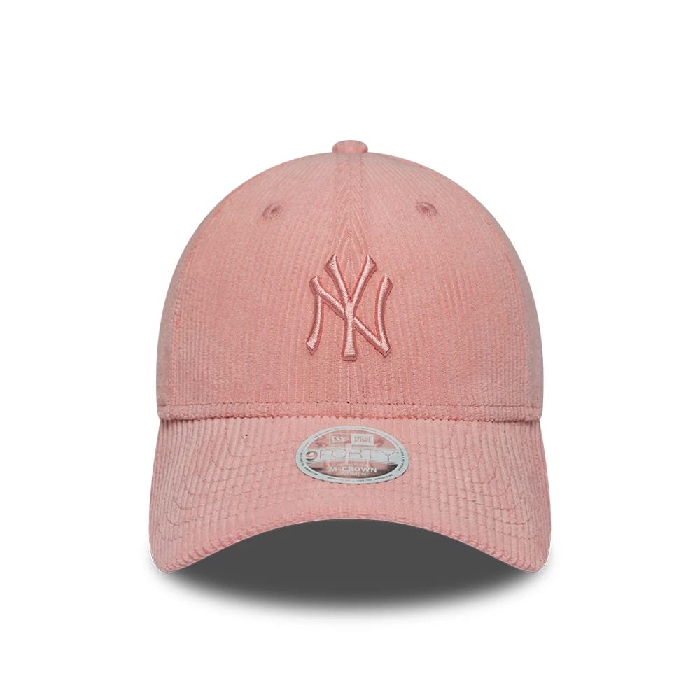 Pictured is this Womens MLB Pastel Cord New York Yankees 9FORTY M-Crown cap in Pink. 2