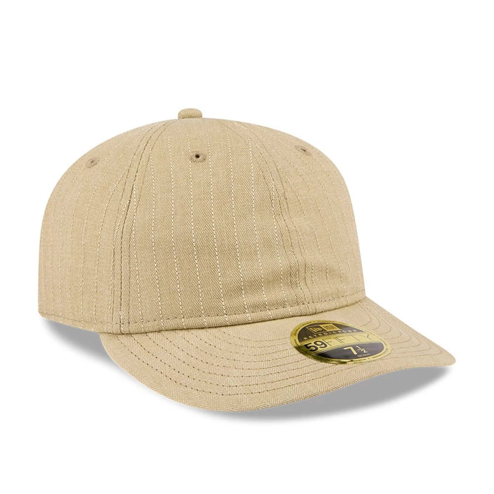 Pictured is this New Era Herringbone Retro Crown 59FIFTY Fitted cap in Beige. 4