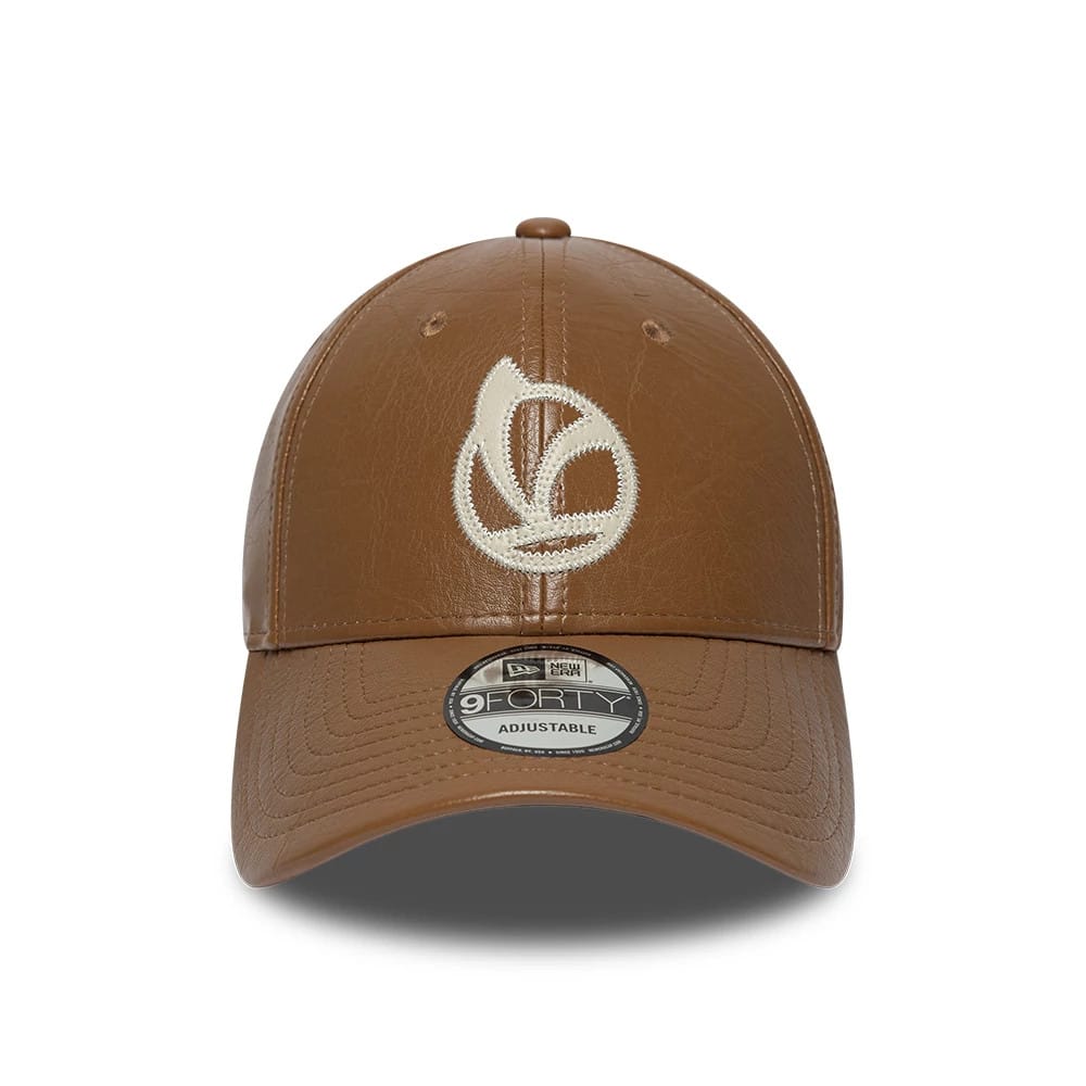 Pictured is this Crinkle PU Vespa 9FORTY Adjustable cap in dark brown. 2