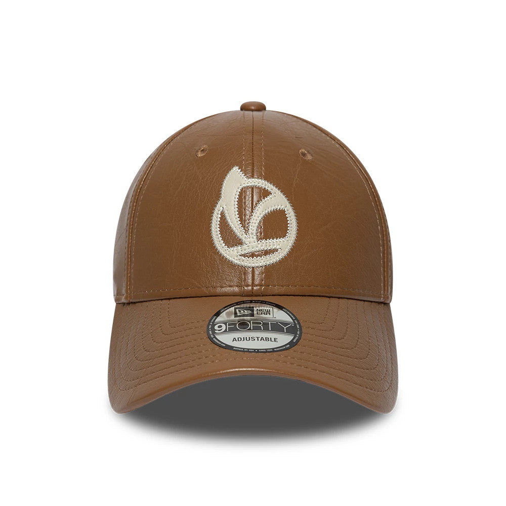 Pictured is this Crinkle PU Vespa 9FORTY Adjustable cap in dark brown. 2
