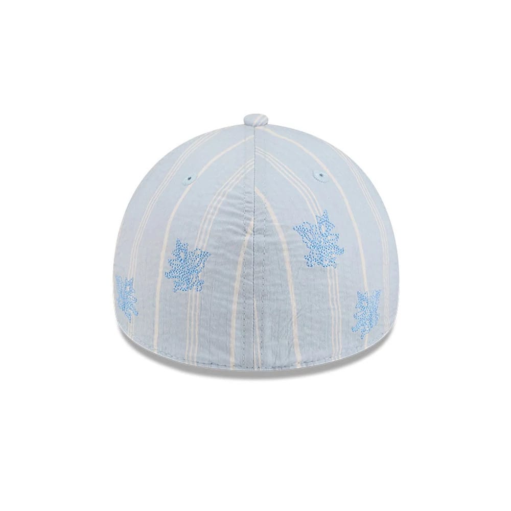 Pictured is this New Era Seersucker 59FORTY A-Frame Fitted cap in pastel blue. 7