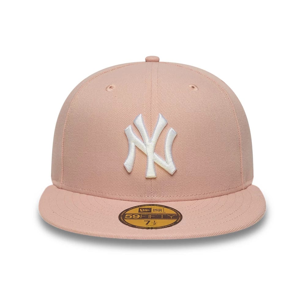 Pictured is this MLB League Essential New York Yankees 59FIFTY Fitted cap in pastel pink. 2
