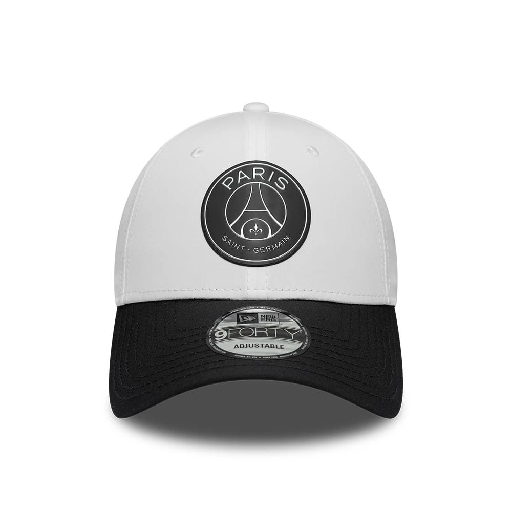 Pictured is this Paris Saint-Germain Metallic 9FORTY Adjustable cap in white. 2