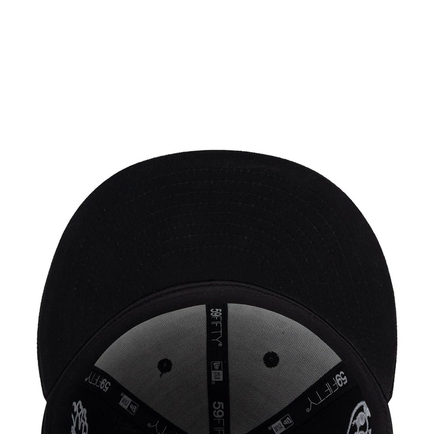 Pictured is this New Era X Mora All Over Characters 59FIFTY Fitted cap in black. 7