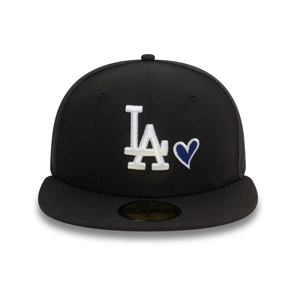 Pictured is this MLB Heart Icon LA Dodgers 59FIFTY Fitted cap in black. 3