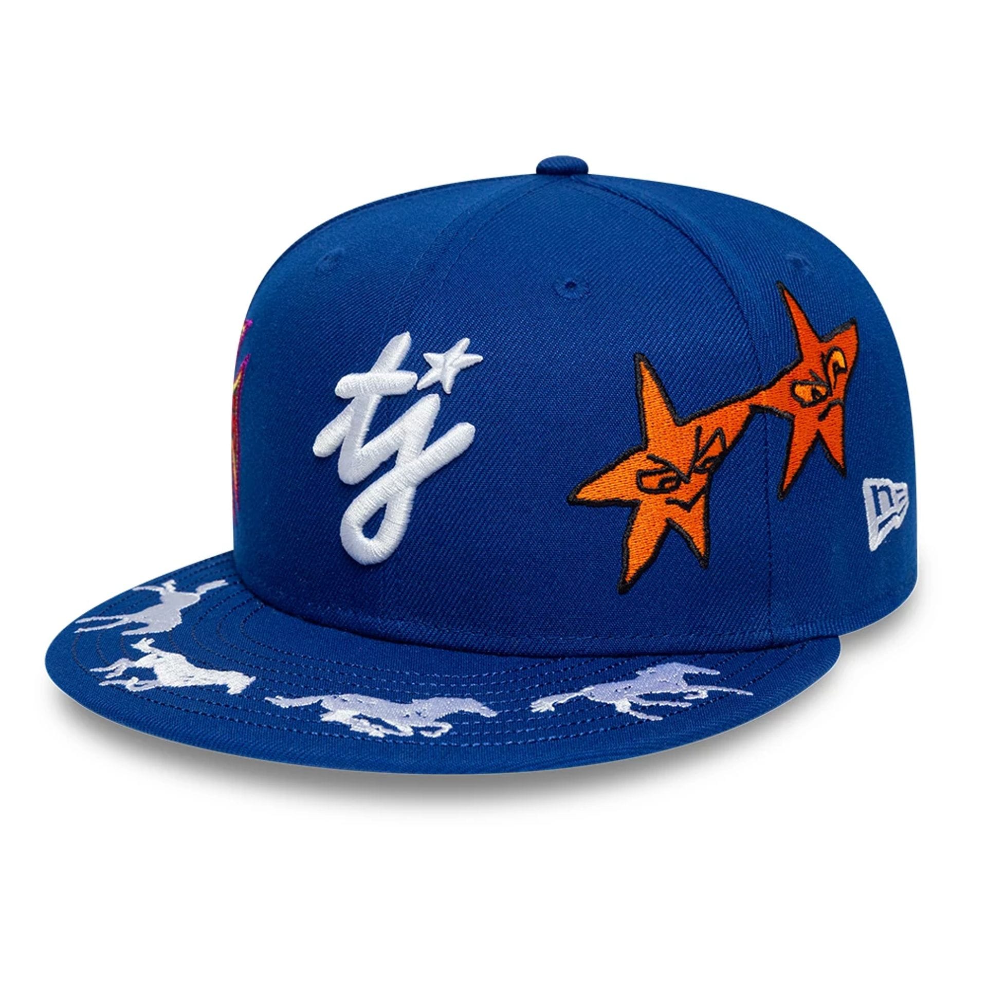 Pictured is this Twojeys X New Era 59FIFTY Fitted cap in blue. 1