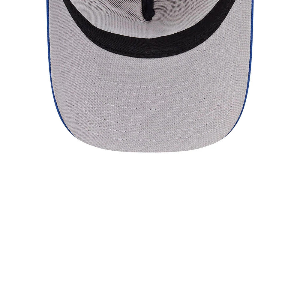 Pictured is this NBA Hardwood Classic New York Knicks 9FORTY A-Frame Adjustable cap in light beige & blue. 2