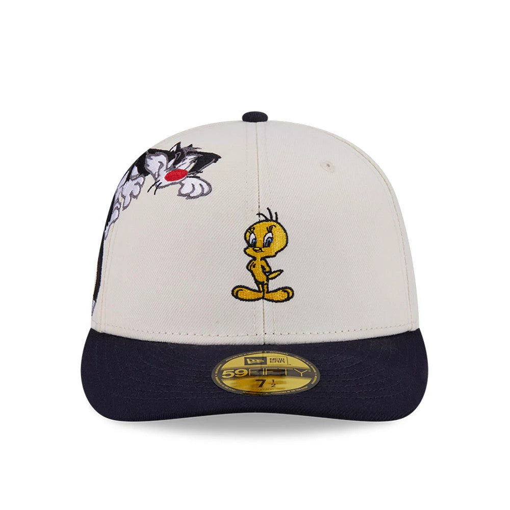 Pictured is this Looney Tunes Pwetty Cat Multi Character 59FIFTY Fitted cap in beige & navy. 3