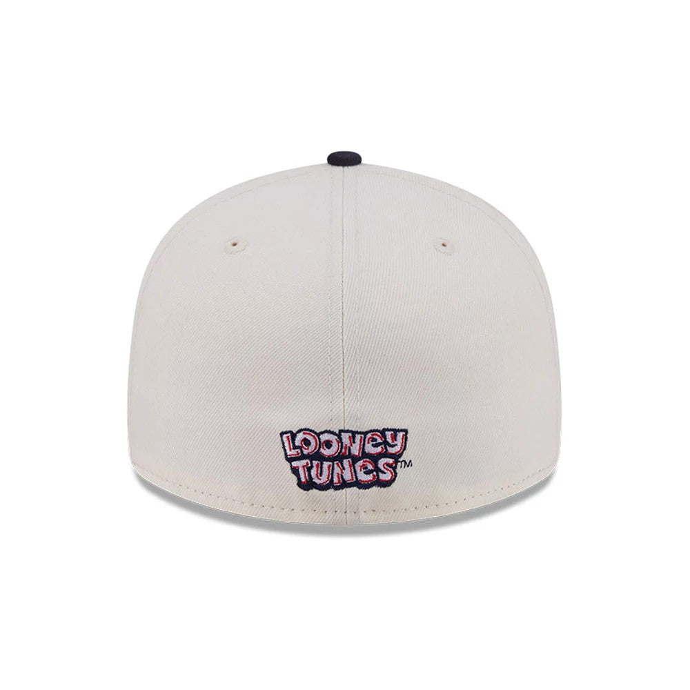 Pictured is this Looney Tunes Pwetty Cat Multi Character 59FIFTY Fitted cap in beige & navy. 7