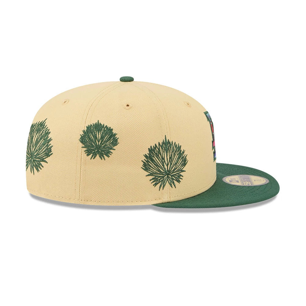Pictured is this MLB Agave 2Tone LA Dodgers 59FIFTY Fitted cap in light beige & green. 7