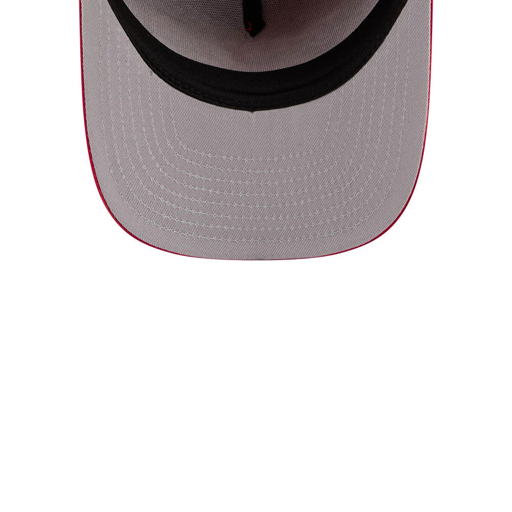 Pictured is this MLB X Ferris Bueller's Day Off Chicago Cubs 9FIFTY A-Frame Snapback Adjustable cap in red. 2