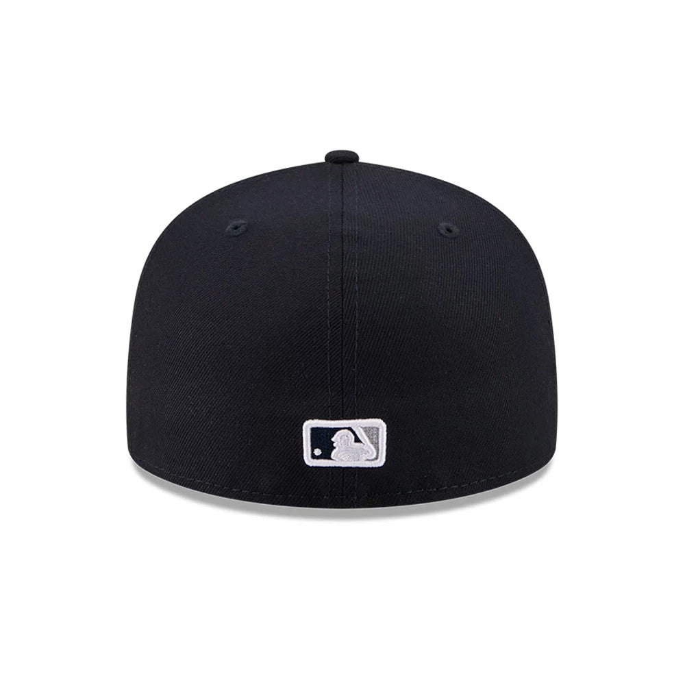 Pictured is this MLB X Seinfeld New York Yankees 59FIFTY Fitted cap in navy. 7