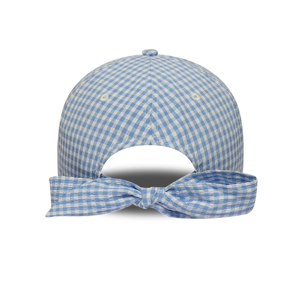Pictured is this MLB Gingham Bowback LA Dodgers 9TWENTY Adjustable cap in pastel blue. 2