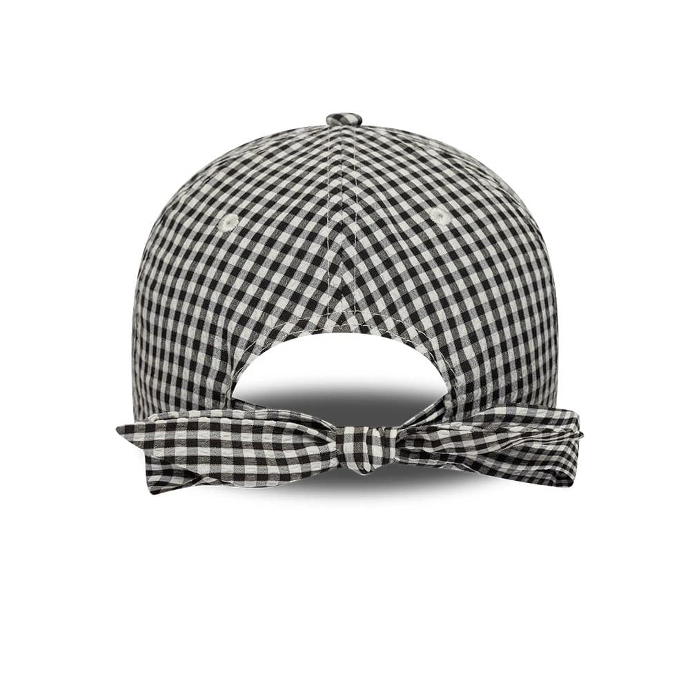 Pictured is this New Era Gingham Bowback 9TWENTY Adjustable cap in black. 2