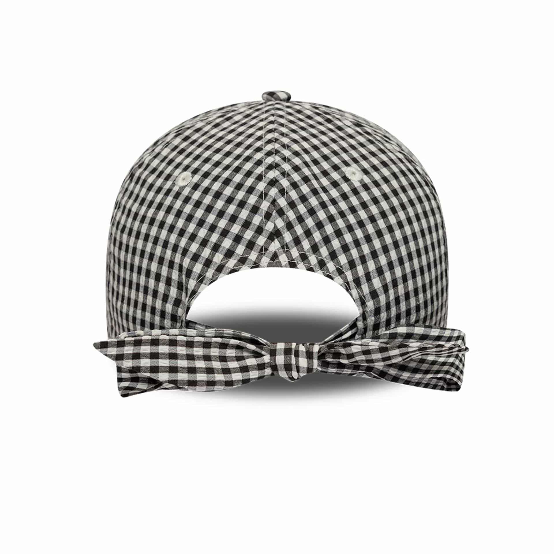 Pictured is this New Era Gingham Bowback 9TWENTY Adjustable cap in black. 2