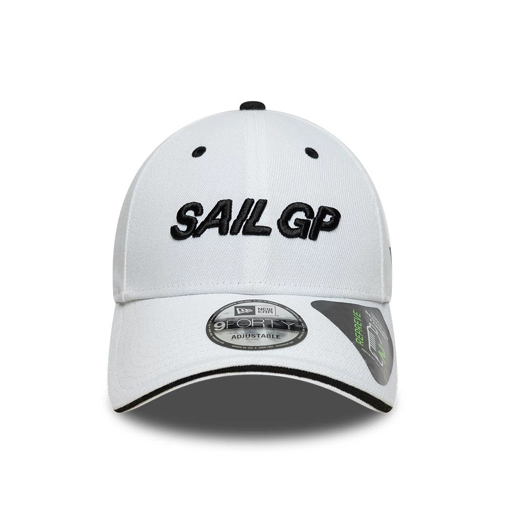 Pictured is this Repreve® Sail GP Sandwich Visor 9FORTY cap in white. 2