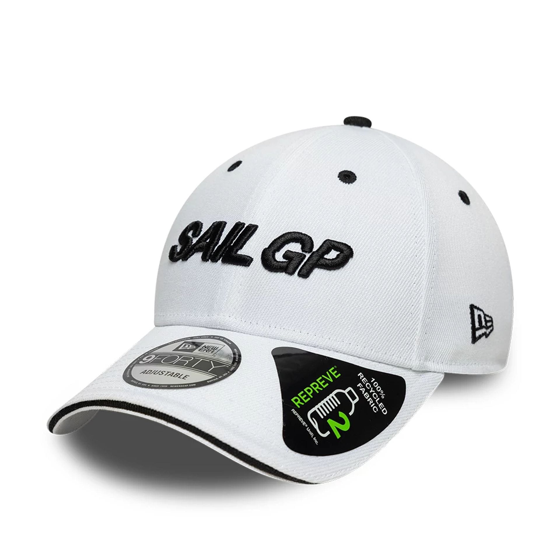 Pictured is this Repreve® Sail GP Sandwich Visor 9FORTY cap in white. 1