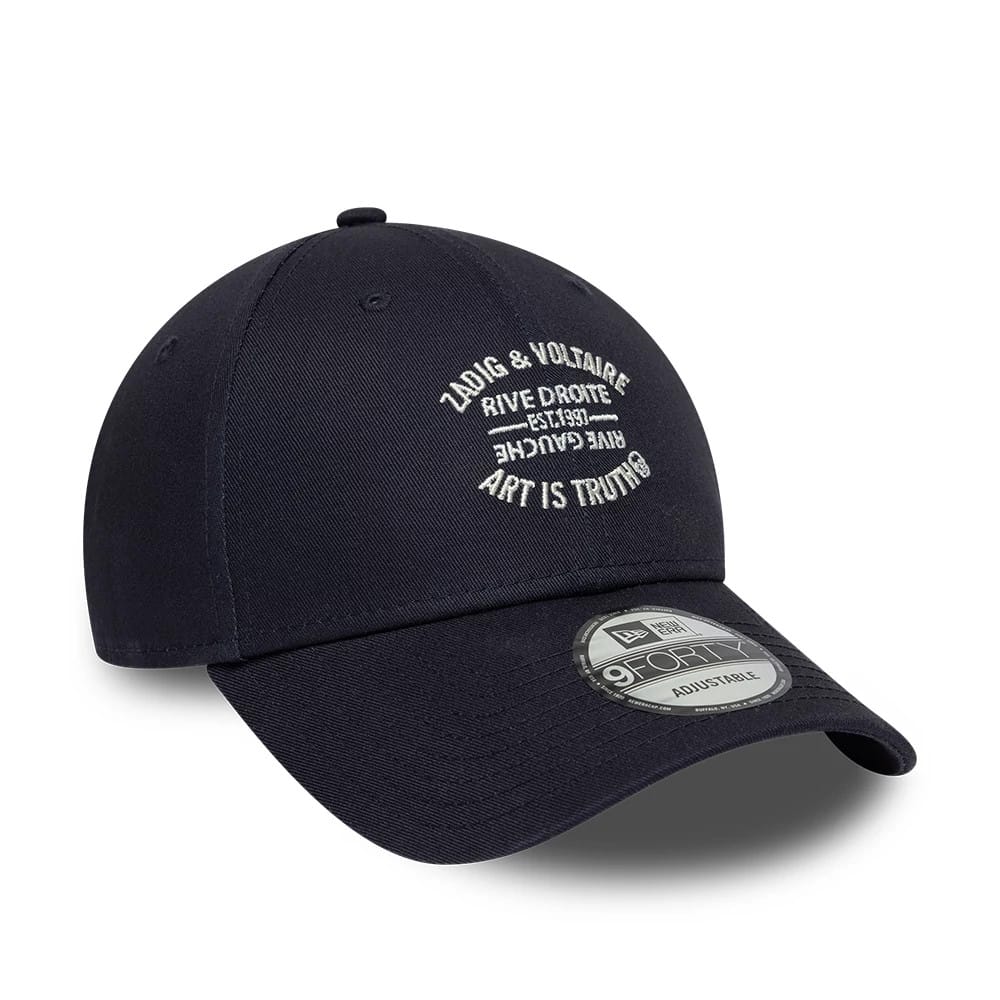 Pictured is this New Era X Zadig & Voltaire Resort 9FORTY Adjustable cap in navy. 3