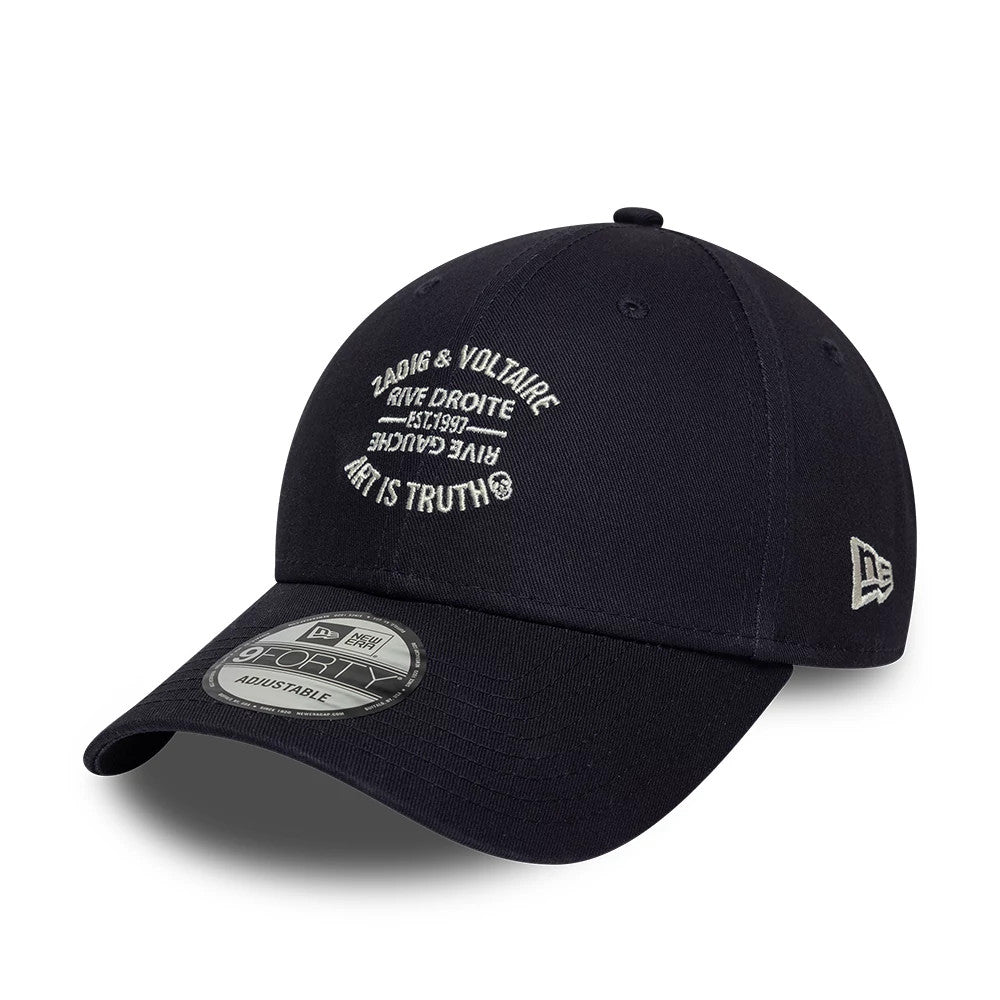 Pictured is this New Era X Zadig & Voltaire Resort 9FORTY Adjustable cap in navy. 1