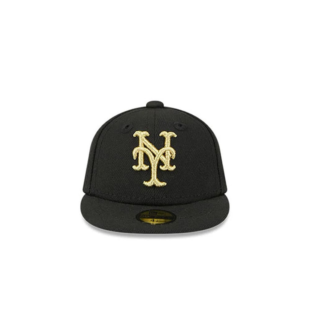 Pictured is this MLB 59FIFTY Day New York Mets Mini 59FIFTY Fitted cap in black. 2