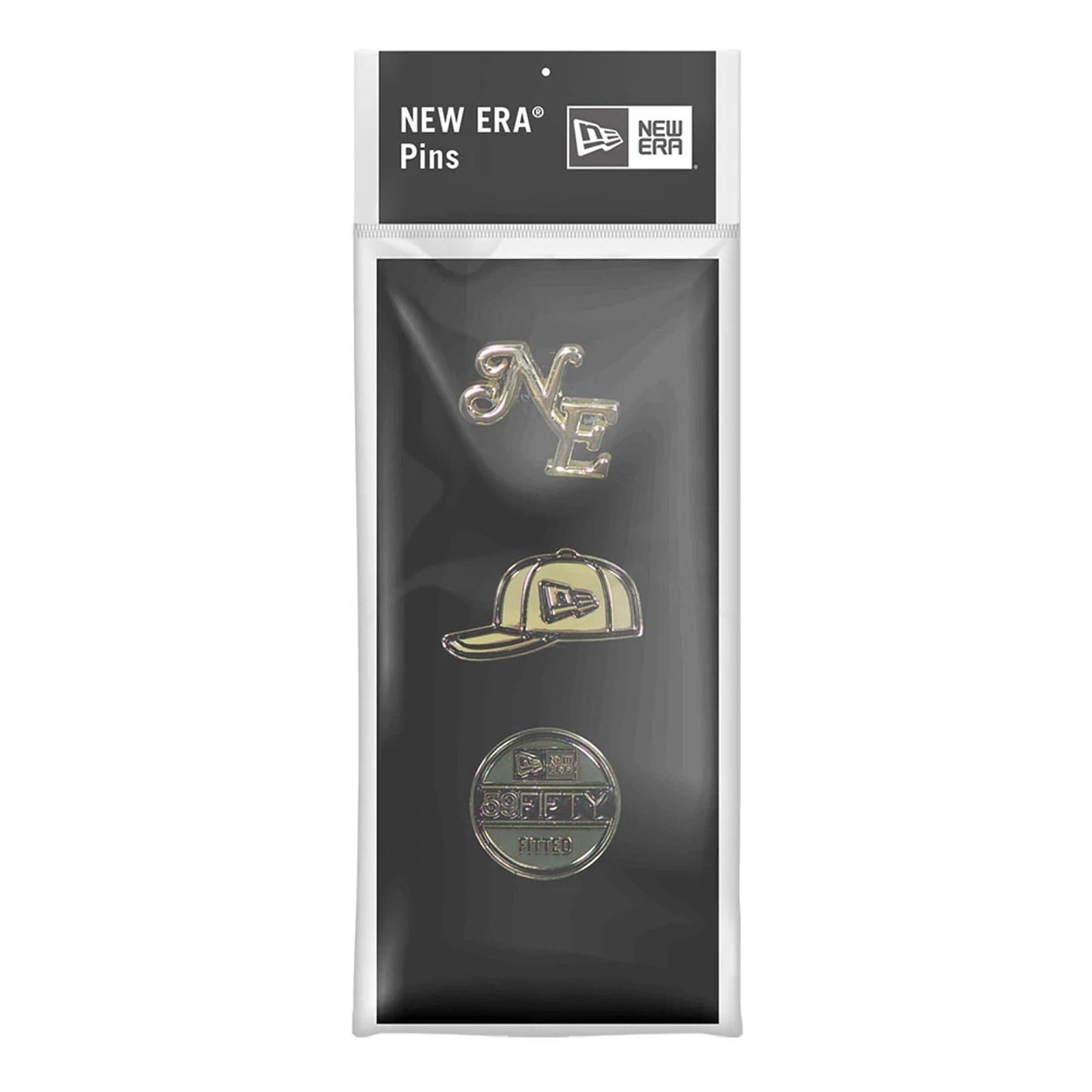 Pictured is this New Era 59FIFTY Day 3 Pack Pin Badge in black. 5