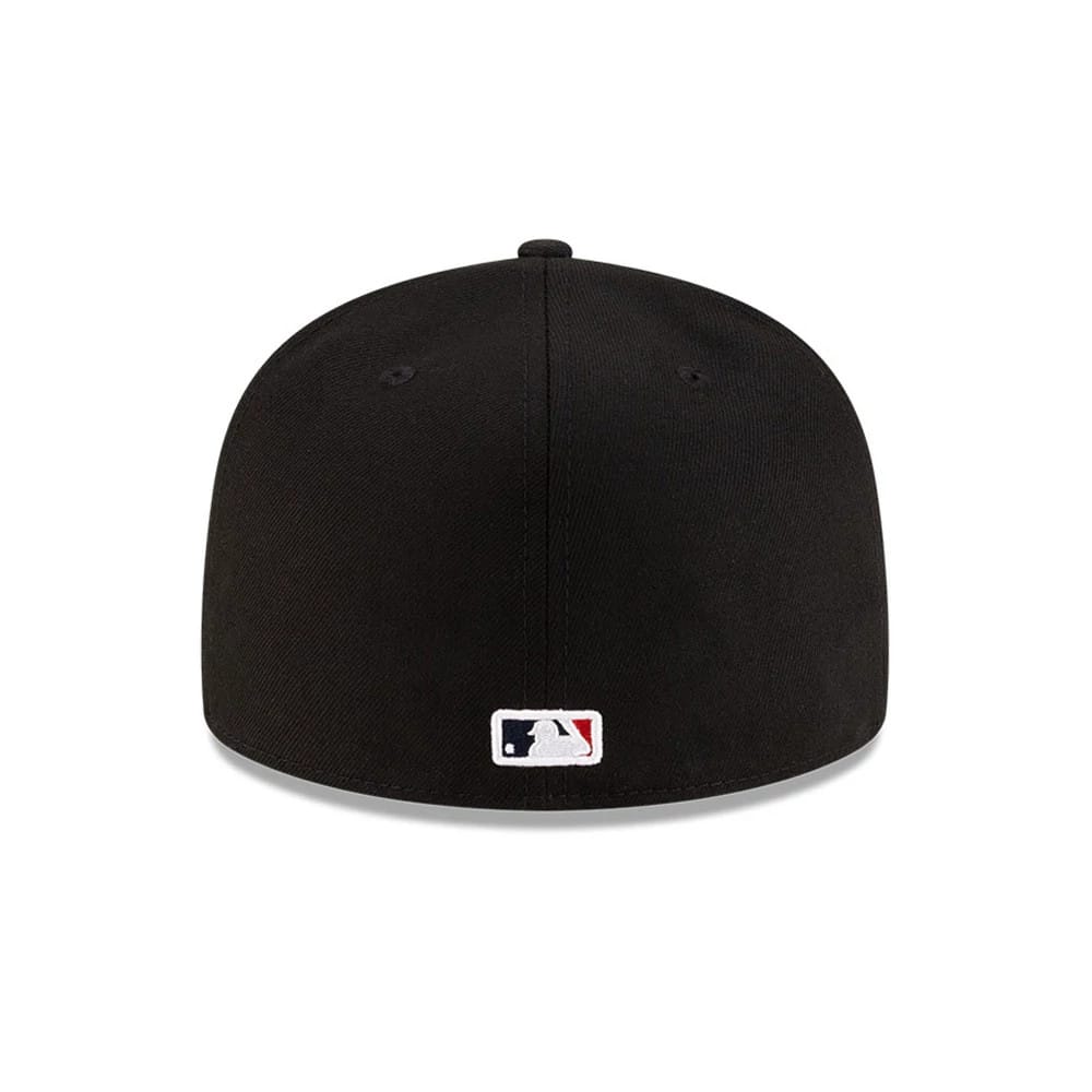 Pictured is this MLB Mexico City Series 2026 MLB Dueling League Logos 59FIFTY Fitted cap in black. 6