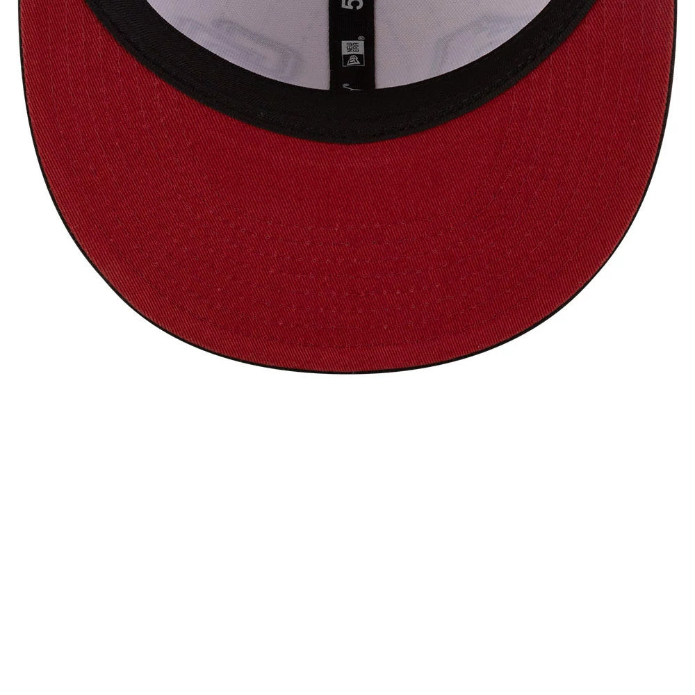 Pictured is this MLB Mexico City Series 2026 MLB Dueling League Logos 59FIFTY Fitted cap in light beige. 2