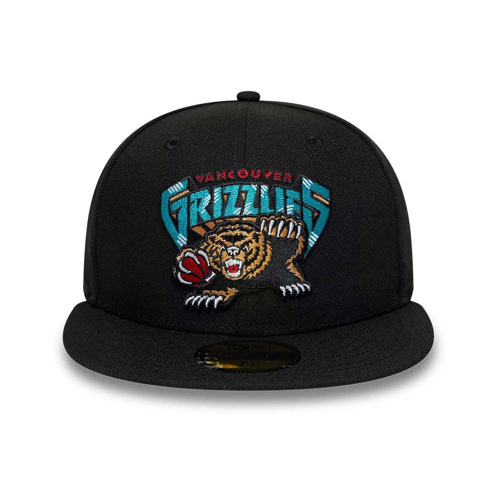 Pictured is this NBA Hardwood Classic Vancouver Grizzlies 59FIFTY Fitted cap in black. 3