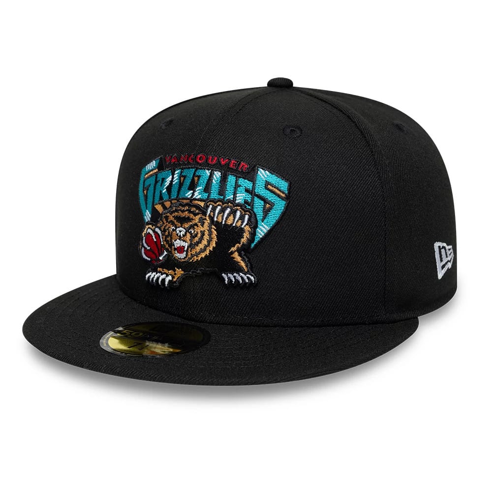 Pictured is this NBA Hardwood Classic Vancouver Grizzlies 59FIFTY Fitted cap in black. 1