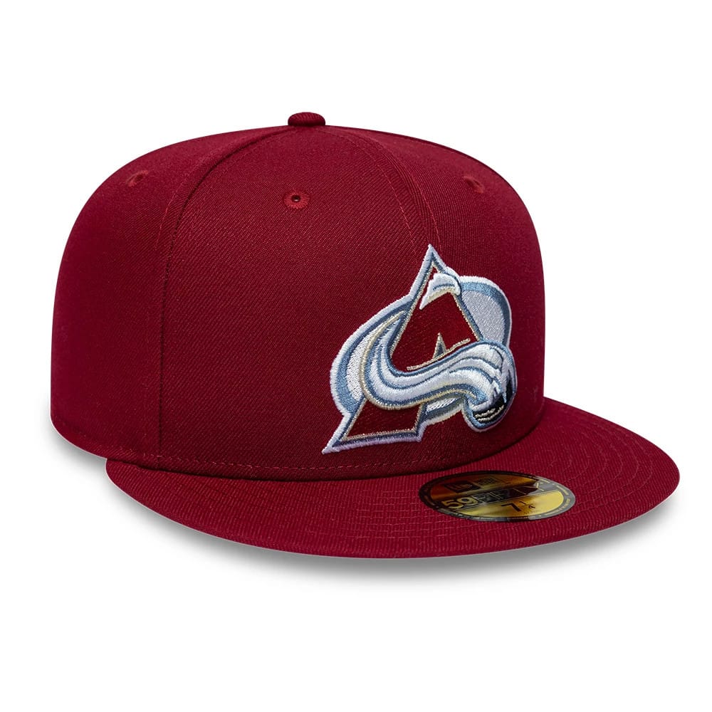Pictured is this NHL Basic Colorado Avalanche 59FIFTY Fitted cap in dark red. 4