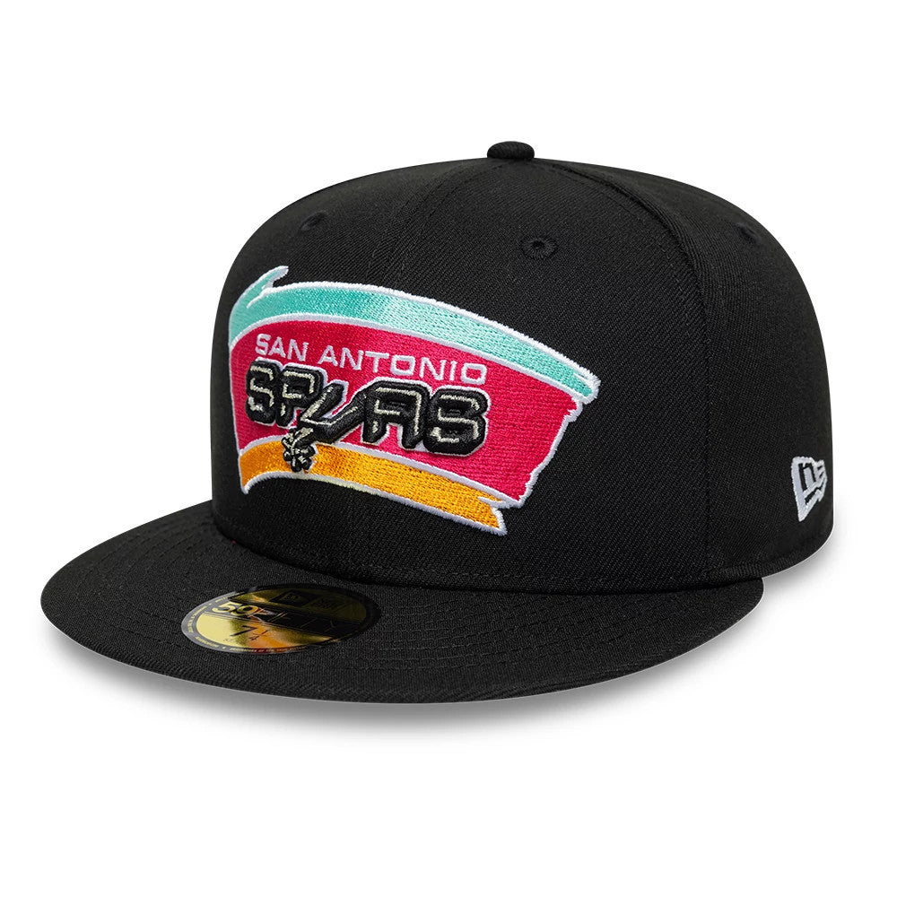 Pictured is this NBA Hardwood Classic San Antonio Spurs 59FIFTY Fitted cap in black. 1