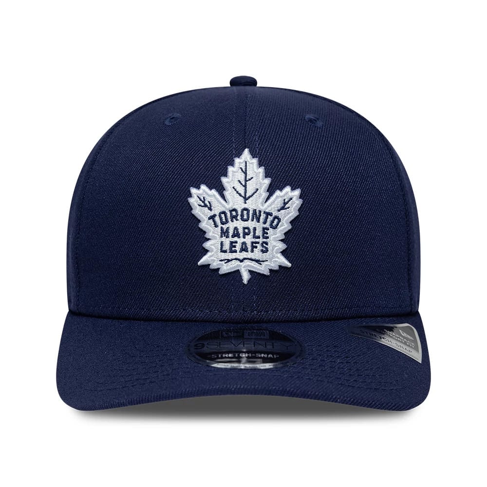 Pictured is this NHL Team Toronto Maple Leafs 9SEVENTY Stretch Snap cap in navy. 3