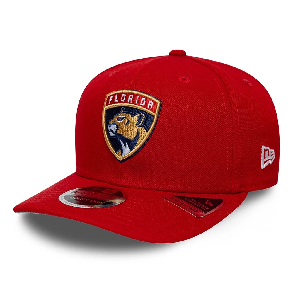 Pictured is this NHL Team Florida Panthers 9SEVENTY Stretch Snap cap in red. 1