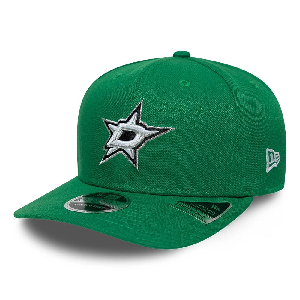 Pictured is this NHL Team Dallas Stars 9SEVENTY Stretch Snap cap in green. 1