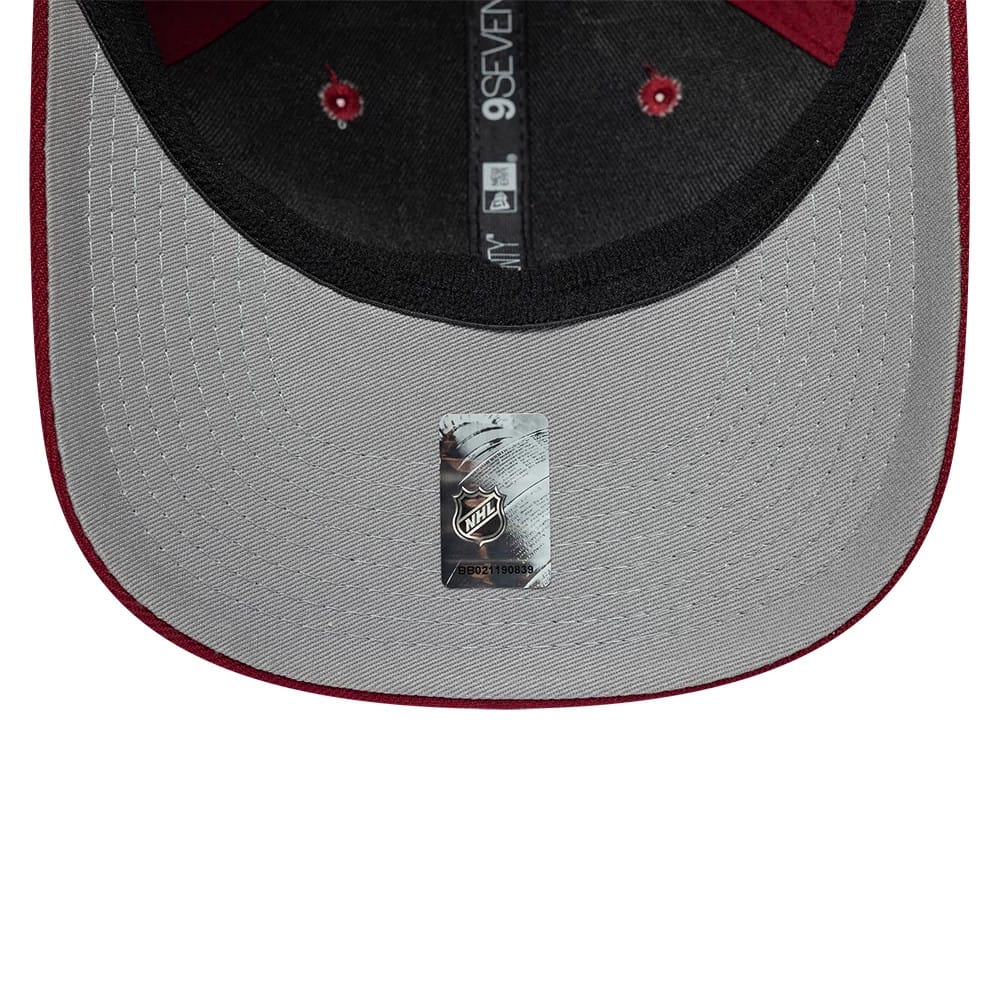 Pictured is this NHL Team Colorado Avalanche 9SEVENTY Stretch Snap cap in dark red. 2