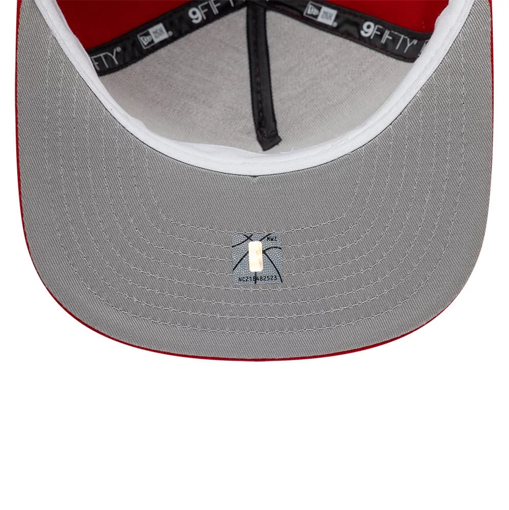 Pictured is this NBA Hardwood Classic Houston Rockets 9FIFTY A-Frame Snapback cap in red. 2