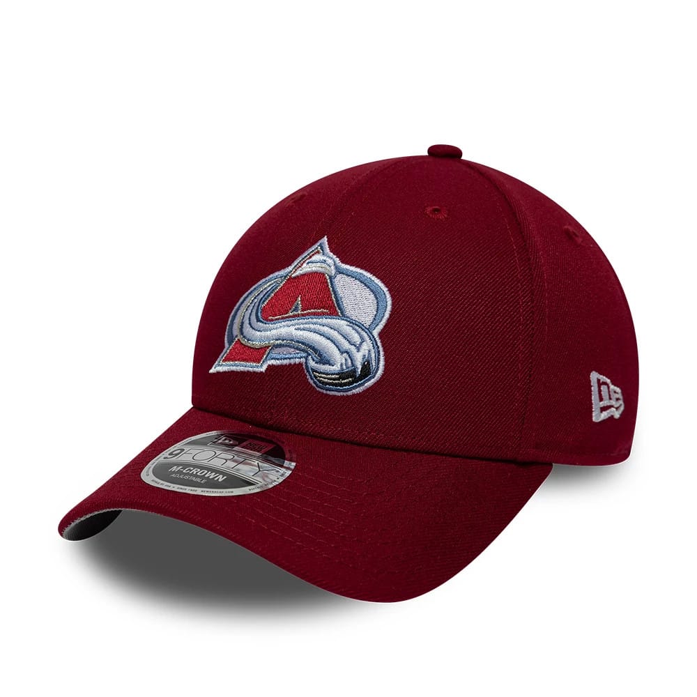 Pictured is this NHL Team Colorado Avalanche 9FORTY M-Crown cap in dark red. 1