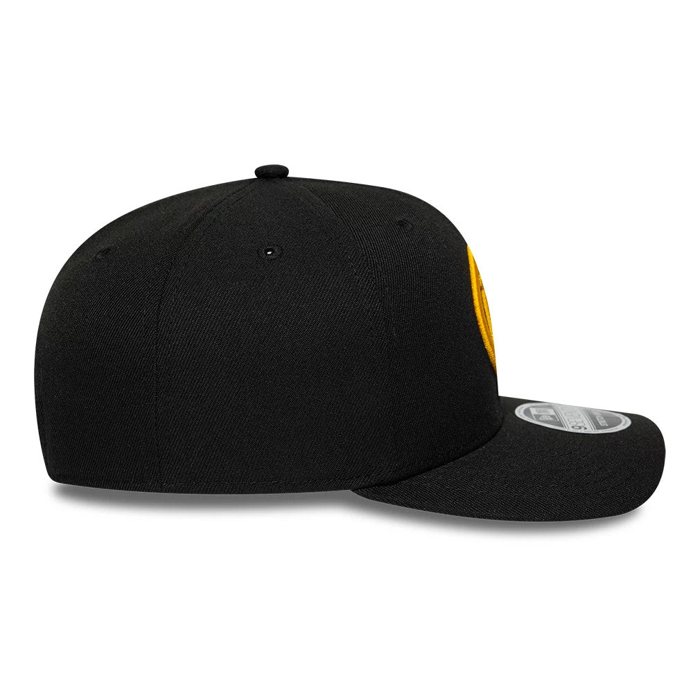 Pictured is this NHL Team Boston Bruins 9SEVENTY Stretch Snap cap in black. 7