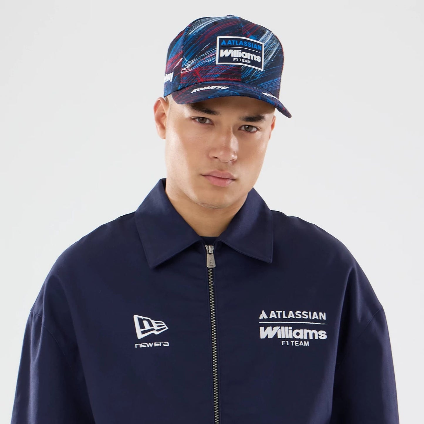 The model is wearing this Williams GB Race Special Collared Jacket in navy. 7